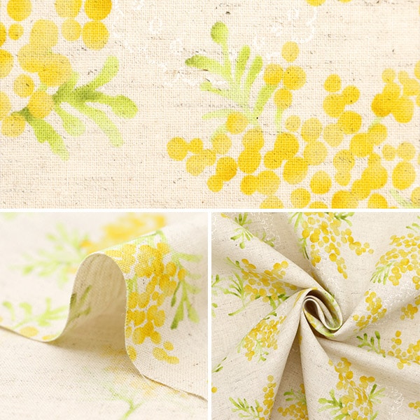 [De la cantidad 5] Fabric "Cotton Senting Mimoza Bouquet Pattern A YKA-19040-1a" Kokka Cocka