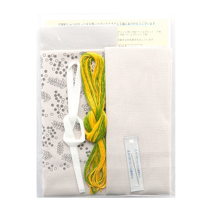Embroidery kit "Hoshi Akari's embroidery notebook bag Mimosa Pale Gray 543" Totsuka Sashiri