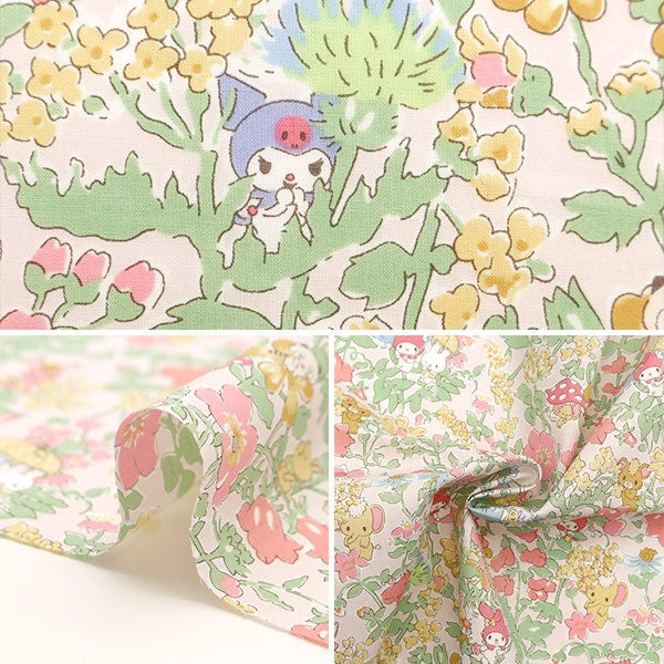 [الكمية من 5] قماش "Liberty Fabrics Tana Lawn My Melodies Party Pink DC30716-J24A" [Yuzawaya Original]