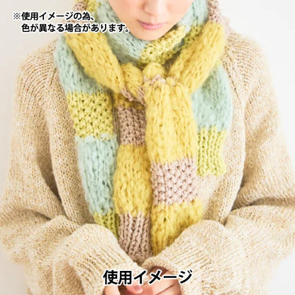 Strick -Kit "Amotto x Softam Border Muffler Kit Weiß x Saxophon" Sawada Sawada