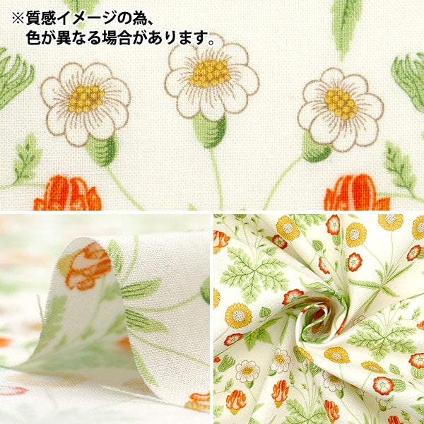 [From quantity 5] Fabric 『Sheeting V & A Daisy Green VA10014-C]