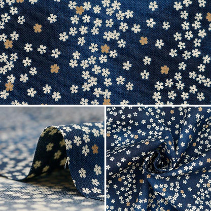 [From quantity 5] Fabric 『Sheeting Sakura Fubuki Navy 88234-2-1]