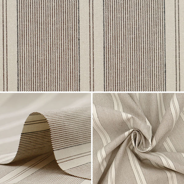 [From quantity 5] Fabric "Banshu weaving high density cross stripe pattern beige RMD3207-11"