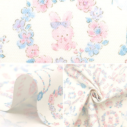 [From quantity 5] Fabric 『Oxford Colorful Canvas Jewelry Box Pattern White Cocan-Jew-WH] KOKKA