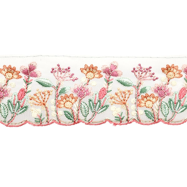 [Dalla quantità 5] artigianatoTrim "2024 Rifiniture per ricamo indiano Bianco x rosa 3632g"