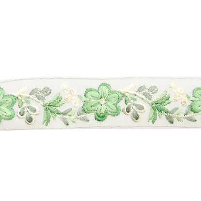 [수량 5에서] 수예브레이드 『2024 인도 자수 브레이드 White X Green 3660b]