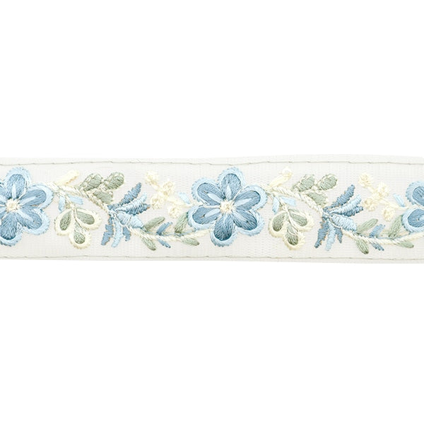 [De la quantité 5] artisanatGarniture "2024 Garniture de broderie indienne Blanc x bleu 3660d"