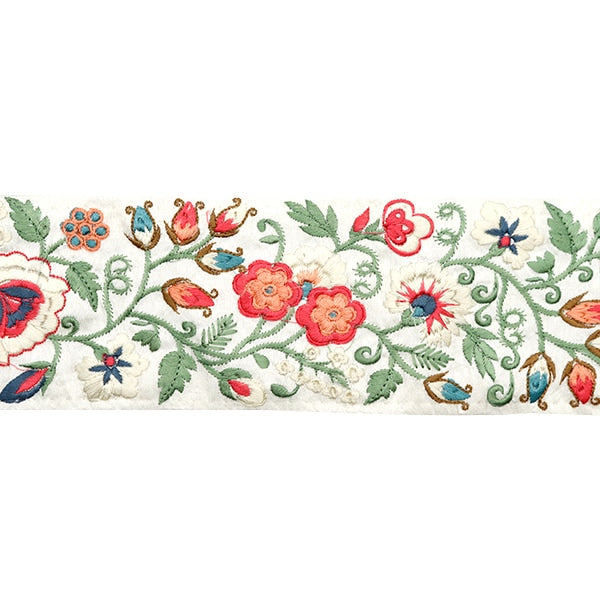 [Из количества 5] ремесленникОтделка "2024 Отделка для индийской вышивки Белый x красный 3736а"