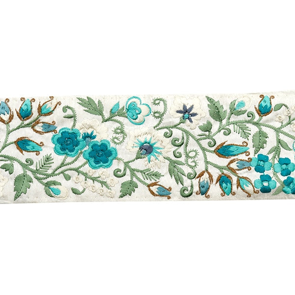 [수량 5에서] 수예브레이드 『2024 인도 자수 브레이드 White X Green 3736C]