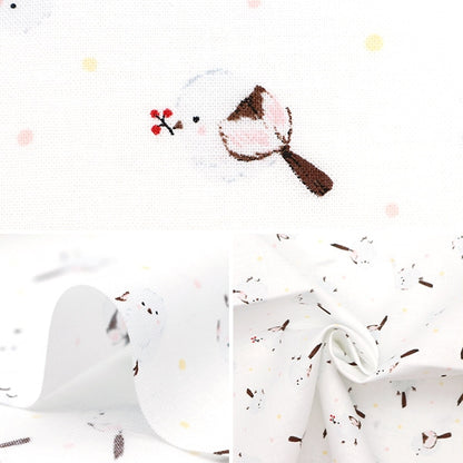 [From quantity 5] Fabric 『Scare Print Shimaenaga Pattern White SQ31803-2A]