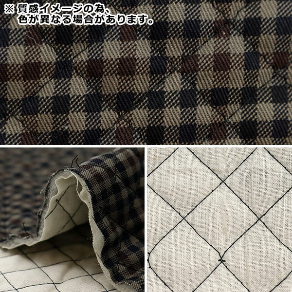 织物“ Twill Kilt Basic Gingham Cut Cross大约105 x 50cm红色X黑色CQ88320-4-1”