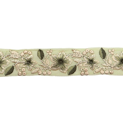 [Aus Menge 5] HandwerkBesätze 『2022 Indischer Stickereibesatz Grün x Grün 45124e "