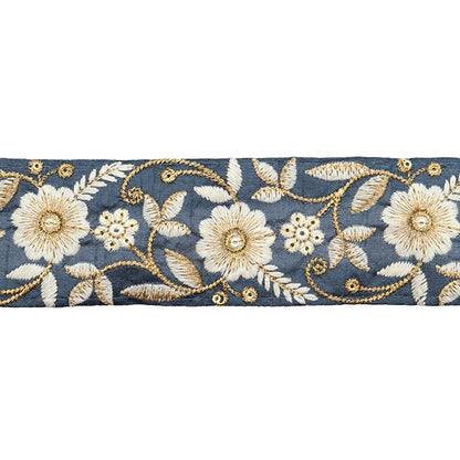 [Aus Menge 5] HandwerkBesätze 『2022 Indischer Stickereibesatz Pa Pull X Cream 45351a]