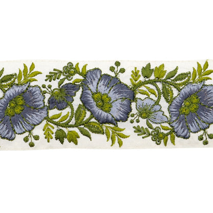 [Aus Menge 5] HandwerkBesätze 『2022 Indischer Stickereibesatz Weißer X Blue 135J]