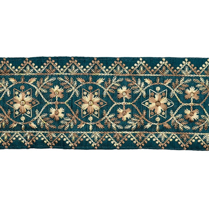 [Aus Menge 5] HandwerkBesätze 『2023 Indischer Stickereibesatz Grün x Brown 315c]