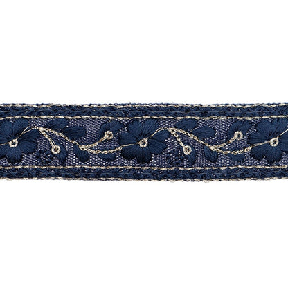 [Aus Menge 5] HandwerkBesätze 『2023 Indischer Stickereibesatz Marine X Navy 444i "