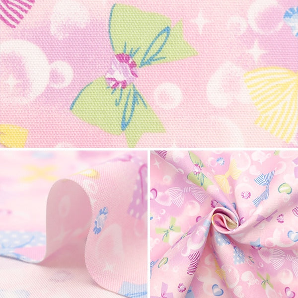 [Aus Menge 5] Stoff 『Oxford Lieblingsserie Bubble Ribbon Pink Mowf-156p]