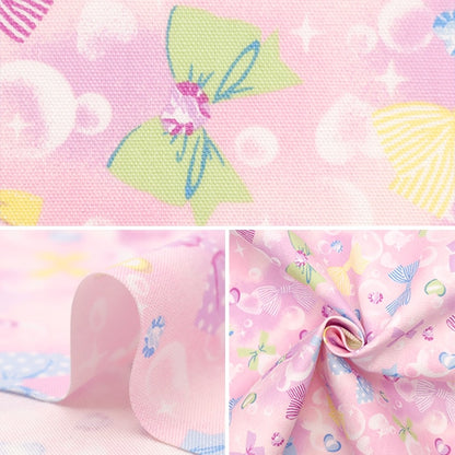 [From quantity 5] Fabric 『Oxford Favorite series bubbleRibbon Pink MOWF-156P]