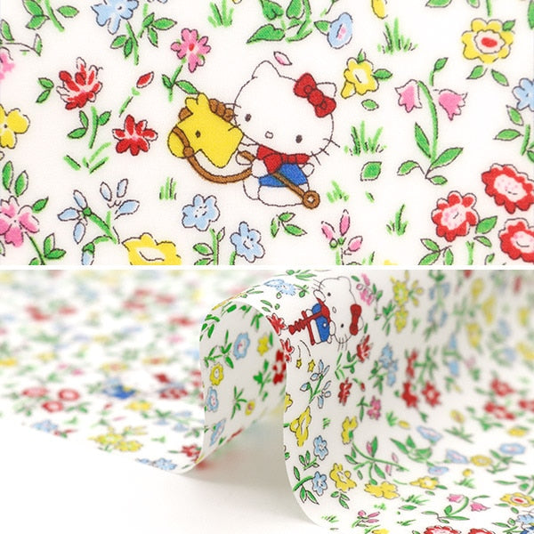 천・원단 "Liberty Fabric 라미네이션컷 천 약 33 x 50cm 헬로 키티 50 주년 기념 놀이터 CRDC33498J24A] 리버티 일본