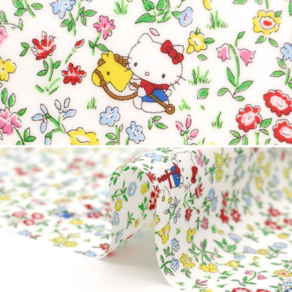 Fabric "Liberty Fabric Lamined Cut Cross aproximadamente 33 x 50 cm Hello Kitty 50th Anniversary Playground CRDC33498J24A" Liberty Japan