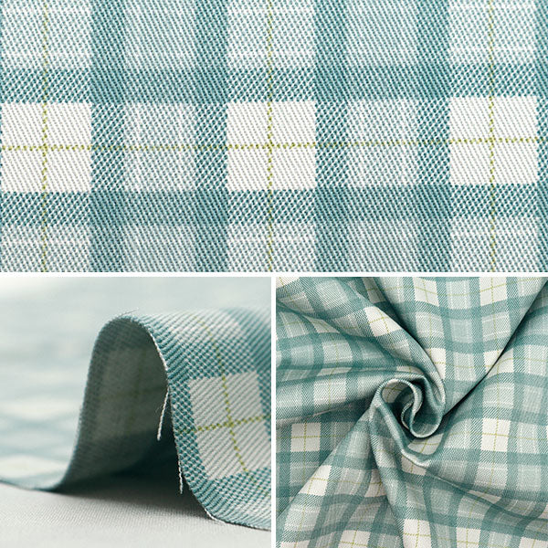 [De la quantité 5] tissu "Twill Basic Check Mint 88320-1-15"