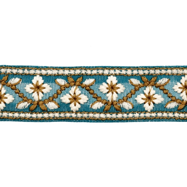 [Aus Menge 5] HandwerkBesätze 『2023 Indischer Stickereibesatz Grün x weiß 2057b]