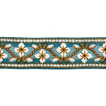 [Aus Menge 5] HandwerkBesätze 『2023 Indischer Stickereibesatz Grün x weiß 2057b]