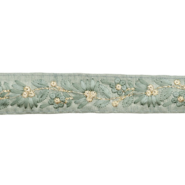 [Aus Menge 5] HandwerkBesätze 『2023 Indischer Stickereibesatz Grün x Grün 2215a]