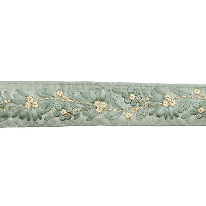 [Aus Menge 5] HandwerkBesätze 『2023 Indischer Stickereibesatz Grün x Grün 2215a]