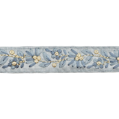 [Aus Menge 5] HandwerkBesätze 『2023 Indischer Stickereibesatz Grau x grau 2215b]