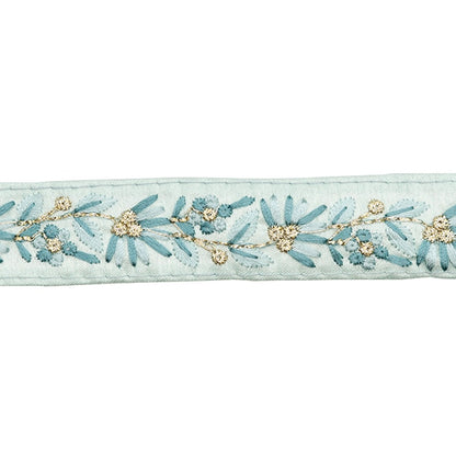 [Aus Menge 5] HandwerkBesätze 『2023 Indischer Stickereibesatz Grün x Grün 2215H]