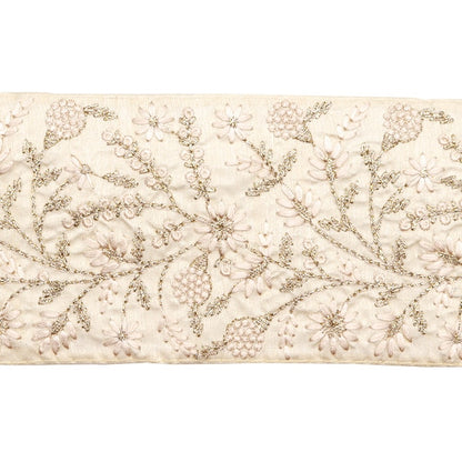 [Aus Menge 5] HandwerkBesätze 『2023 Indischer Stickereibesatz Beige x Beige 2217a "