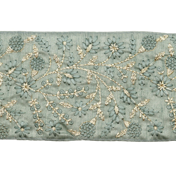 【数量5から】 手芸ブレード 『2023 インド刺繍ブレード グリーン×グリーン 2217E』