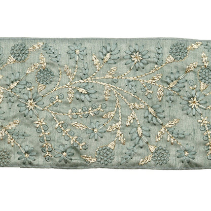 【数量5から】 手芸ブレード 『2023 インド刺繍ブレード グリーン×グリーン 2217E』