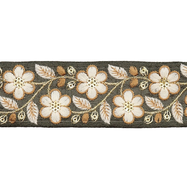 [Aus Menge 5] HandwerkBesätze 『2023 Indischer Stickereibesatz Grüne x weiß 2224J "