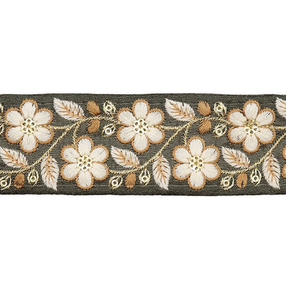 [Aus Menge 5] HandwerkBesätze 『2023 Indischer Stickereibesatz Grüne x weiß 2224J "