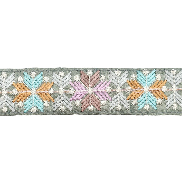 [Aus Menge 5] HandwerkBesätze 『2023 Indischer Stickereibesatz Grün x lila 2233p]