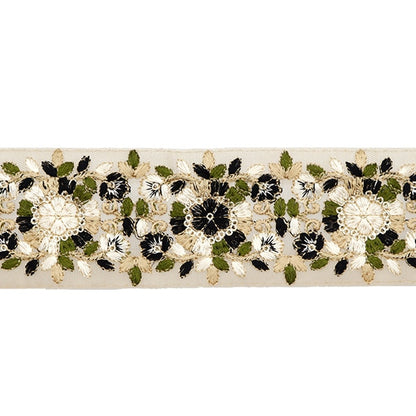 [From quantity 5] HandicraftTrim 『2023 Indian embroidery trim Beige x White 3124A]