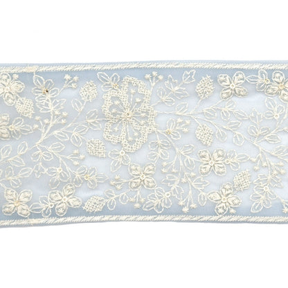 [Aus Menge 5] HandwerkBesätze 『2023 Indischer Stickereibesatz Blue x White 3377d]