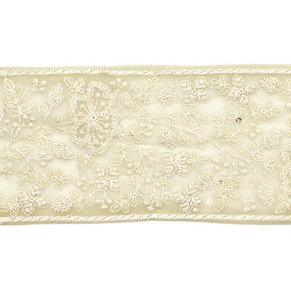 [Aus Menge 5] HandwerkBesätze 『2023 Indischer Stickereibesatz Grüne x Weiß 3377J]