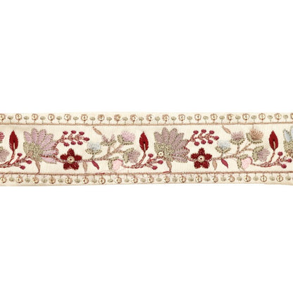 [Aus Menge 5] HandwerkBesätze 『2023 Indischer Stickereibesatz Beige x lila 3449c]