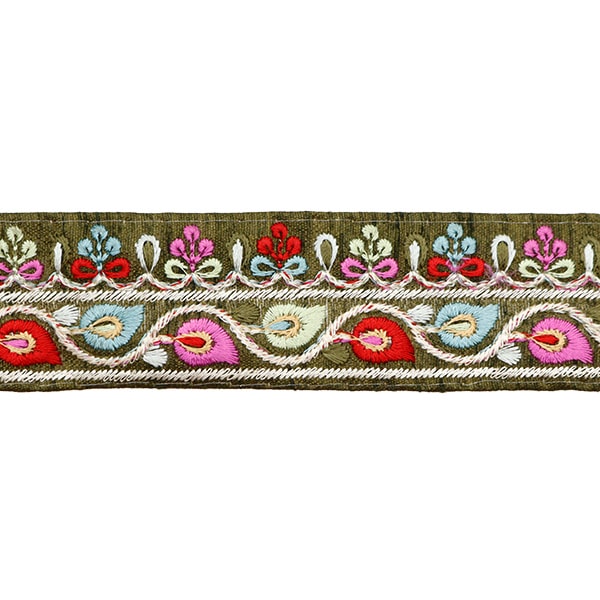 [Aus Menge 5] HandwerkBesätze 『2023 Indischer Stickereibesatz Grüne x rot 3500d]