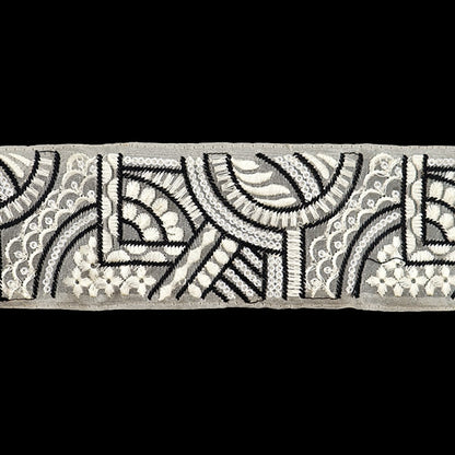 [Aus Menge 5] HandwerkBesätze 『2023 Indischer Stickereibesatz Weiß x weiß 3527f]