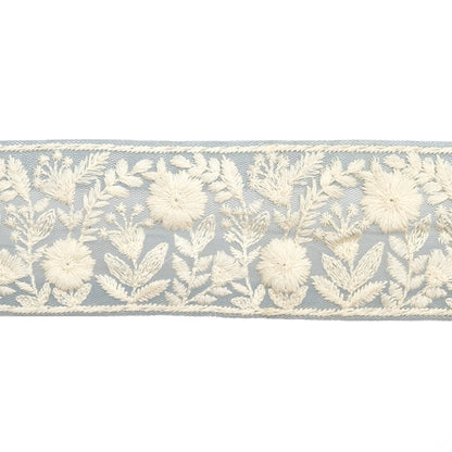 [Aus Menge 5] HandwerkBesätze 『2023 Indischer Stickereibesatz Blau x Beige 45352b]