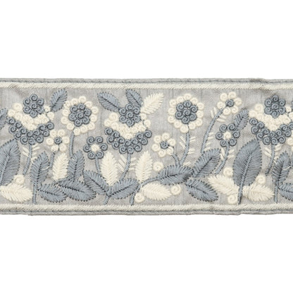 [Aus Menge 5] HandwerkBesätze 『2023 Indischer Stickereibesatz Grau x grau 46244d]