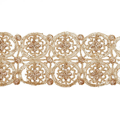 [Aus Menge 5] HandwerkBesätze 『2023 Indischer Stickereibesatz Gold X Gold 3082a]