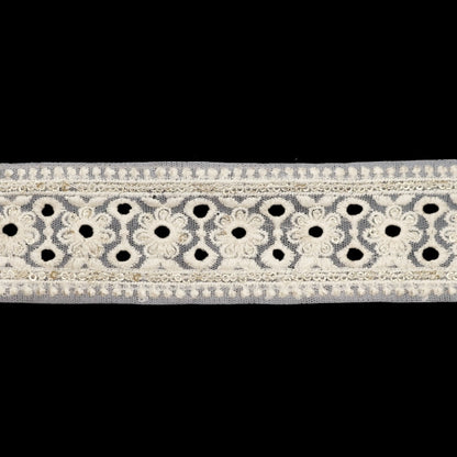 [Aus Menge 5] HandwerkBesätze 『2023 Indischer Stickereibesatz Weiß x weiß 3274a "