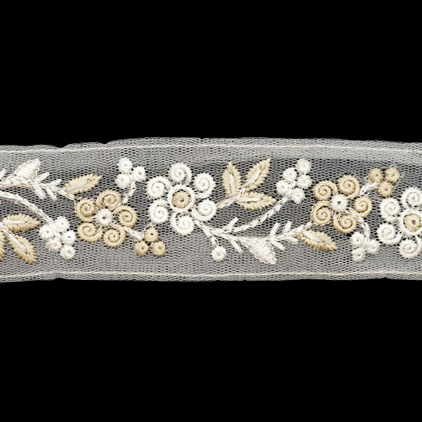 [Aus Menge 5] HandwerkBesätze 『2023 Indischer Stickereibesatz Weiß x weiß 3308#4 "