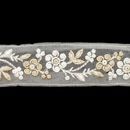 [Aus Menge 5] HandwerkBesätze 『2023 Indischer Stickereibesatz Weiß x weiß 3308#4 "