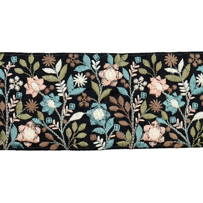 [Aus Menge 5] HandwerkBesätze 『2023 Indischer Stickereibesatz Schwarz x Grün 3358f]